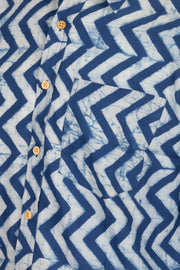 Indigo Handblock Print Pre-Washed Pure Cotton Shirt 10076222