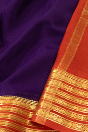 Purple Mysore Crepe Silk Saree With Zari Border 10076238
