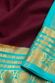 Purple Mysore Crepe Silk Saree With Zari Border 10076242
