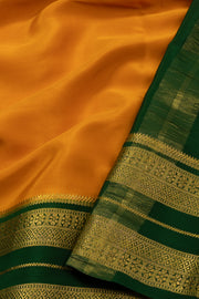 Yellow Mysore Crepe Silk Saree With Zari Border 10076258