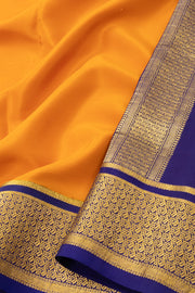 Yellow Mysore Crepe Silk Saree With Zari Border 10076265