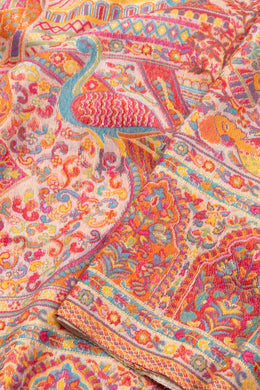 Cream Handloom Kashmir Kani Silk Saree 10076300