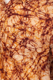 Yellow Half Sleeve Batik Printed Cotton Mens Shirt 10076354