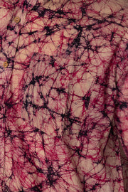 Pink Half Sleeve Batik Printed Cotton Mens Shirt 10076355