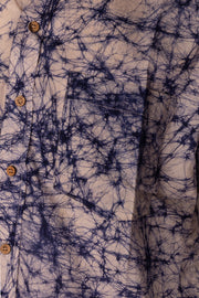 Blue Half Sleeve Batik Printed Cotton Mens Shirt 10076356