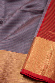 Grey Maheshwari Silk Cotton Saree 10076357