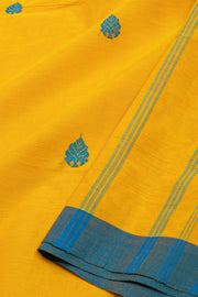 Golden Yellow Handloom Kanchi Cotton Saree with Butta Motifs 10076460