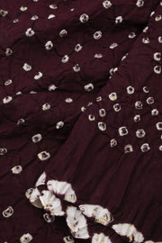 Vintage Wine Purple Tie And Dye Bandhani Cotton Saree 10076494