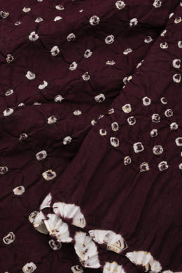 Vintage Wine Purple Tie And Dye Bandhani Cotton Saree 10076494