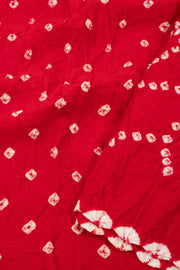 Bridal Red Tie And Dye Bandhani Cotton Saree 10076497