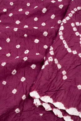 Vintage Rose Purple Tie And Dye Bandhani Cotton Saree 10076498