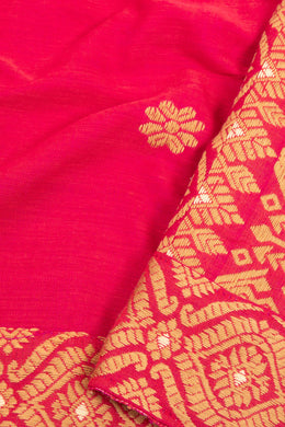 Hot Magenta Handloom Assam Cotton Saree 10076536