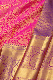 Royal Pink Kanjivaram Pure Silk Saree With Vanashringaram Design 10076709