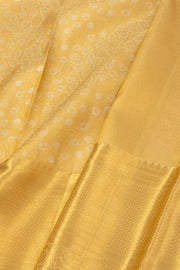 Butterscotch Gold Kanjivaram Pure Silk Saree With Floral Design And Zari Border 10076727