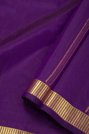 Vintage Deep Wine Purple Kanjivaram Pure Silk Saree With Golden Zari Border 10076738