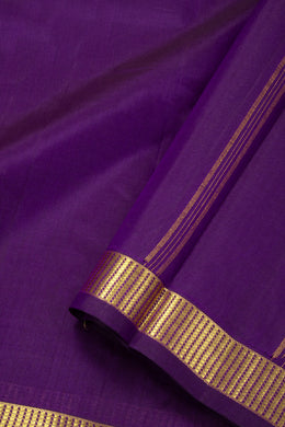 Vintage Deep Wine Purple Kanjivaram Pure Silk Saree With Golden Zari Border 10076738