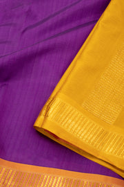 Grape Majesty Purple Kanjivaram Pure Silk Saree With Golden Zari Border 10076743