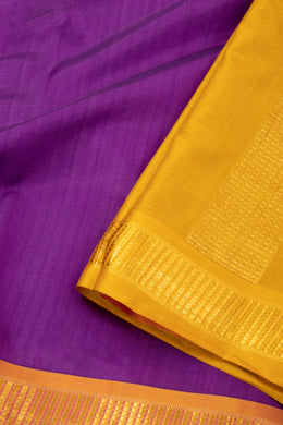 Grape Majesty Purple Kanjivaram Pure Silk Saree With Golden Zari Border 10076743