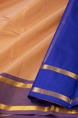 Honey Peach Kanjivaram Pure Silk Saree With Thandavalam Border 10076755