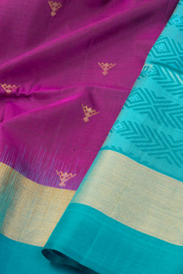 Imperial Berry Purple Handloom Kanjivaram Soft Silk Saree With Butta Design 10076810