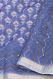 Kantha Embroidered Semi Tussar Silk Saree 10077247
