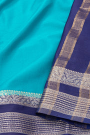 Blue Semi Mysore Crepe Silk Saree 10077792