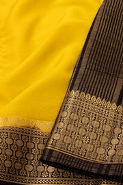 Golden Yellow Semi Mysore Crepe Silk Saree 10077806