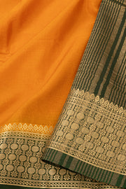 Saffron Orange Semi Mysore Crepe Silk Saree 10077807