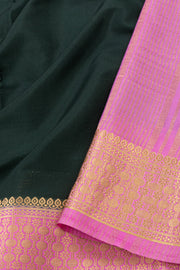 Dark Green Semi Mysore Crepe Silk Saree 10077810