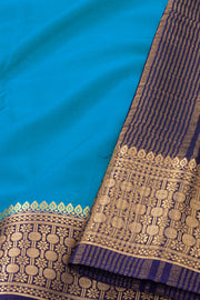 Blue Semi Mysore Crepe Silk Saree 10077815