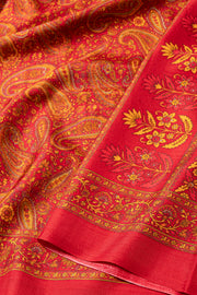 Red Kani Printed Silk Saree 10077861