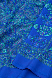 Royal Blue Kani Printed silk Saree 10077863