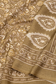 Olive Gold Kani Printed Silk Saree 10077870