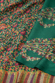 Green Kani Printed Silk Saree 10077880