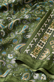 Green Kani Printed Silk Saree 10078003