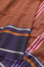 Brown Handloom Narayanpet Cotton Saree Without Blouse 10064362 