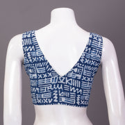 Indigo Blue Hand Block Print Cotton Blouse 10074442