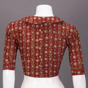 Red Hand Block Vanaspathi Printed Cotton Blouse 10074482