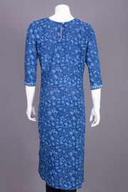 Indigo Dyed & Embroidered Dabu Printed Cotton Kurta 10069001 - Avishya