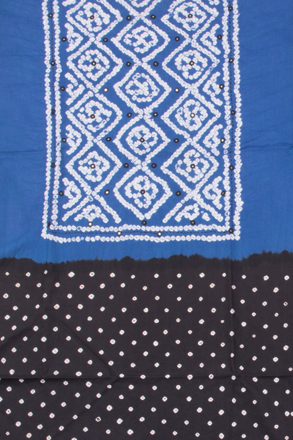 Blue Bandhani Cotton 3-Piece Salwar Suit Material -Avishya