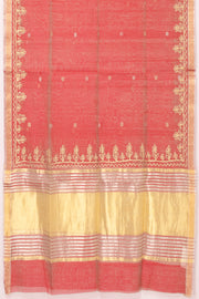 Red Embroidery Silk Cotton Dupatta 10072153