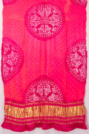 Peach Bandhani Gajji Silk with Lagdi patta Dupatta 10073110