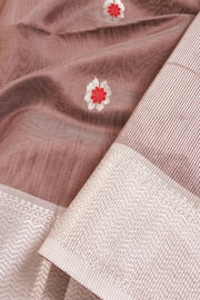 Brown Handloom Maheshwari Silk Cotton Saree 10068644 - Avishya