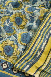 Blue Vanaspathi Printed Mulmul Cotton Saree 10069095 - Avishya
