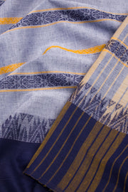 Purple Handloom Dhaniakhali Cotton Saree  - Avishya