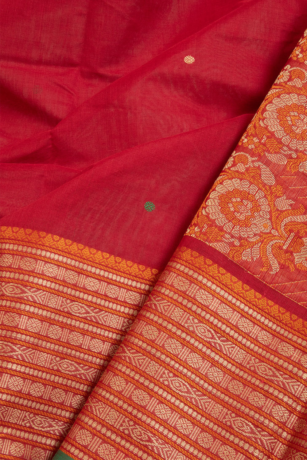 Red Kanchi Cotton Saree 10068675 - Avishya