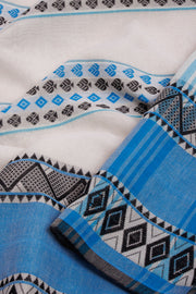 White Handloom Dhaniakhali Cotton Saree - Avishya