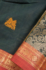 Green Kanchi Cotton Saree 10068674 - Avishya