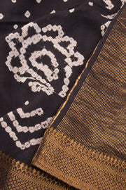 Black Bandhani Mangalgiri Cotton Saree 10071103