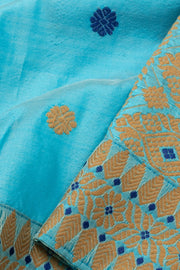 Light Blue Handloom Assam Silk Saree - Avishya